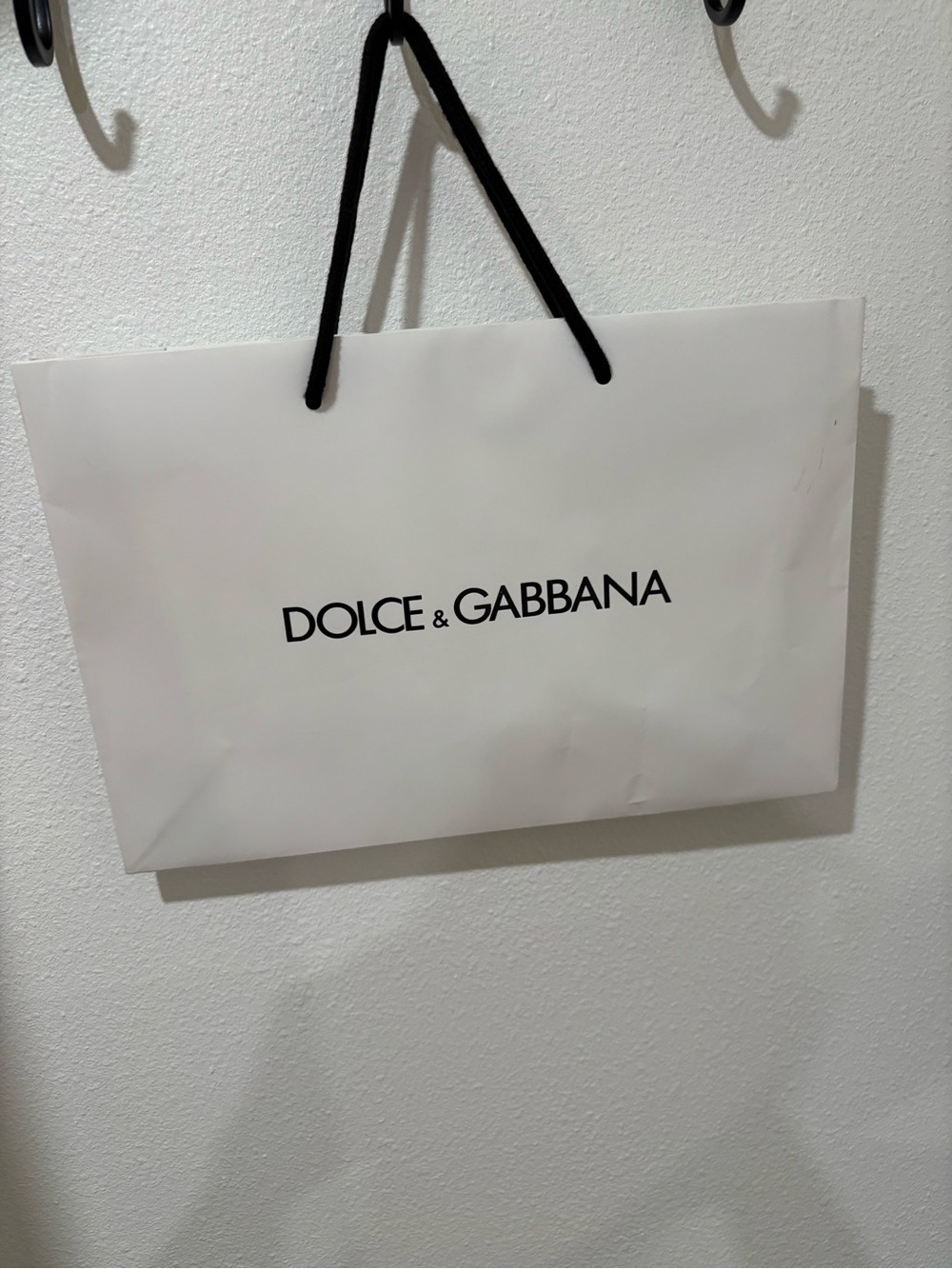 Dolce & Gabbana White Shopping Tote with Black Rope Handles